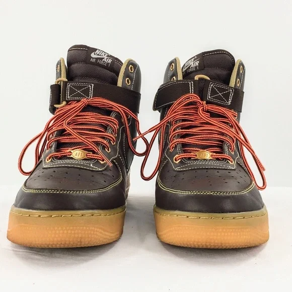 Nike Air Force 1 High Brown Leather Winter Workboot Pack Gum Sole Sz 12 - Picture 3 of 11